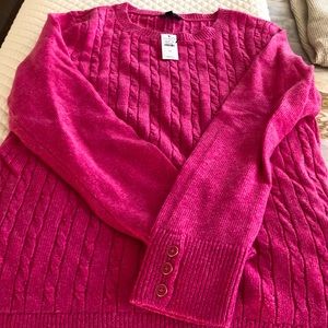 Talbots Pink Cable-knit sweater